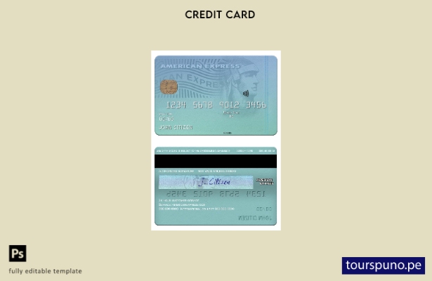 listo para imprimir plantilla de tarjeta amex del banco CFSB de Nueva York de EE